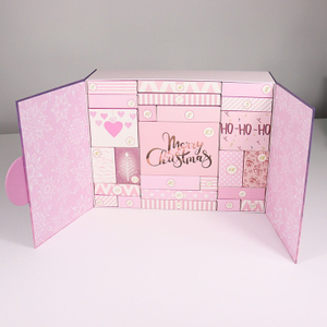 Casella cosmetica rosa del calendario dell'avvento